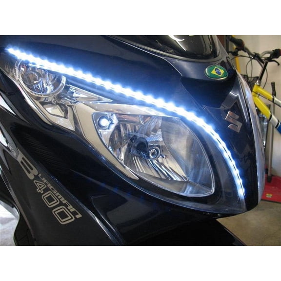 For LED DRL Head Light Strips Daytime Running Lamps for Suzuki Burgman