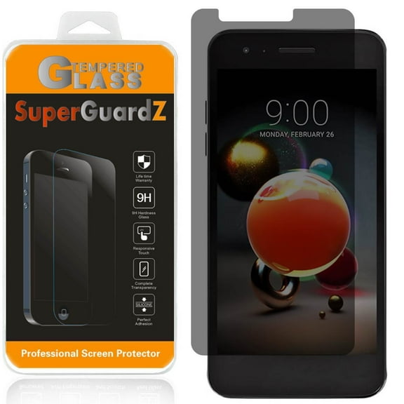 For LG Aristo 2 - SuperGuardZ Privacy Anti-Spy Tempered Glass Screen Protector, 9H, Anti-Scratch, Anti-Bubble, Anti-Fingerprint