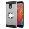 thumbnail image 1 of For LG Aristo 4 Plus Escape Plus Tribute Royal Magnetic Ring Kickstand Hybrid Case Cover - Silver, 1 of 2