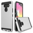 thumbnail image 1 of For LG Harmony 4 / K40S / Premier Pro Plus Dual layer Metal Brushed Shockproof Armor Hybrid Case Cover Silver, 1 of 1