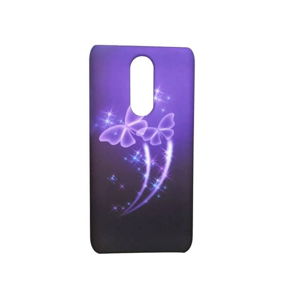 For LG Journey LTE L322DL / K30 2019 LM-X320 TPU 1-piece Flexible Skin Cover Phone Case + Tempered Glass - TPU Purple Butterfly