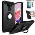 thumbnail image 1 of For LG K31 Rebel Case with Screen Protector / Phoenix 5 Case  / Shock Absorbing Cover (Slim Ring Black +Tempered Glass ), 1 of 5