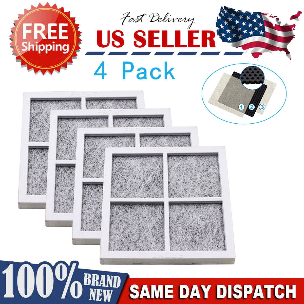 For LG LT120F LFX31925ST, Fresh Air Replacement Refrigerator Air Filter