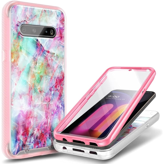For LG V60 ThinQ Case, with Built-in Screen Protector, Nagebee Full-Body Protective Rugged Bumper Cover, Shockproof Durable Case (Fantasy)