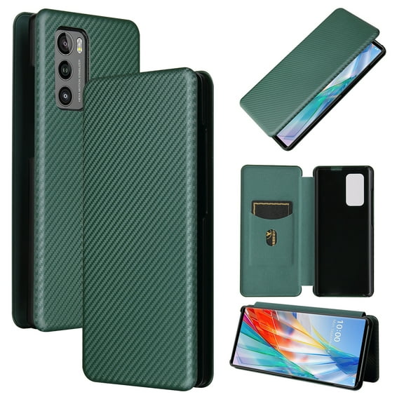 For LG Wing 5G Carbon Fiber Texture Horizontal Flip TPU + PC + PU Leather Case with Card Slot
