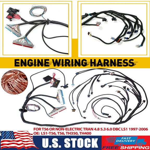 For LS Swap LS1 Engine Standalone Harness T56 Manual Trans 4.8L 5.3L 6.0L DBC