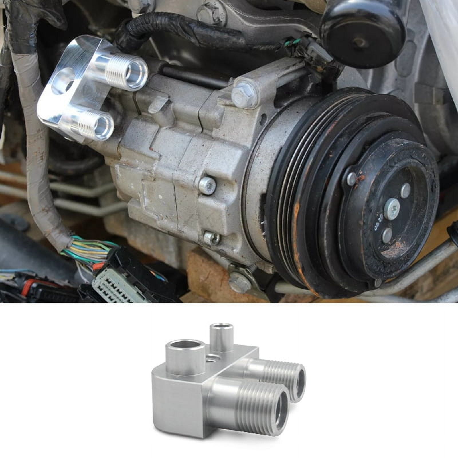 For LSX LS3 Engine Swap Conversion A/C Line Compressor Adapter Fitting ...
