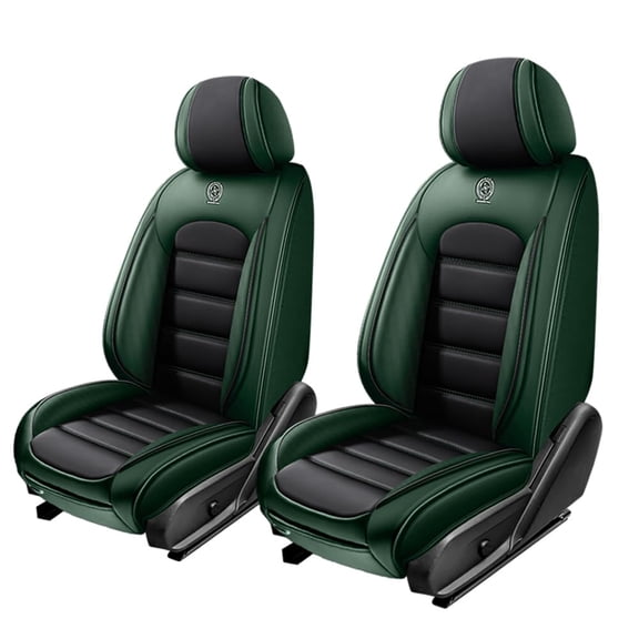 For Land Rover 98% Car Models,2PCS Leather Car Seat Cushions,Seat Cover for Cars,Automotive Interior Seats(Standard-Black+Green)