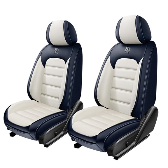 For Land Rover 98% Car Models,2PCS Leather Car Seat Cushions,Seat Cover for Cars,Automotive Interior Seats(Standard-Blue+White)