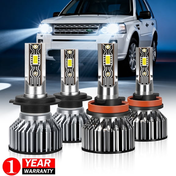 For Land Rover LR2 LR4 2010 2011 2012 2013 2014 2015 LED Headlight Hi-Lo Beam Light Bulbs Kit 6000K White 4x