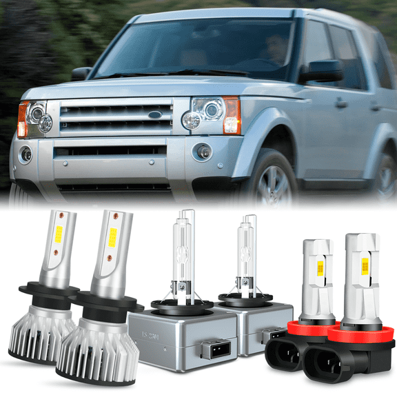 For Land Rover LR3 2008-2009 LED HID Xenon Headlight High Low Beam + Fog Light Bulbs