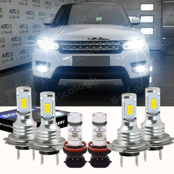 For Land Rover Range Rover Sport 06-09 6000K LED Headlight + Fog Light Bulbs Kit