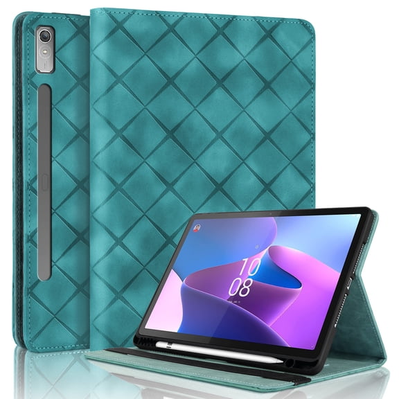 for Lenovo Idea Tab Pro 12.7 inch 2025 (TB-373FU/TB-375FC) Case, Rhombus Grid Pattern Multiple Viewing Angles Stand Slim Folio Cover (Blue)