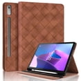 thumbnail image 1 of for Lenovo Idea Tab Pro 12.7 inch 2025 (TB-373FU/TB-375FC) Case, Rhombus Grid Pattern Multiple Viewing Angles Stand Slim Folio Cover (Brown), 1 of 7