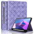 thumbnail image 1 of for Lenovo Idea Tab Pro 12.7 inch 2025 (TB-373FU/TB-375FC) Case, Rhombus Grid Pattern Multiple Viewing Angles Stand Slim Folio Cover (Purple), 1 of 7