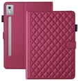 thumbnail image 1 of for Lenovo Idea Tab Pro 12.7 inch 2025 (TB-373FU/TB-375FC) Case, Rhombus Pattern Multiple Viewing Angles Stand Slim Folio Cover (Red), 1 of 6