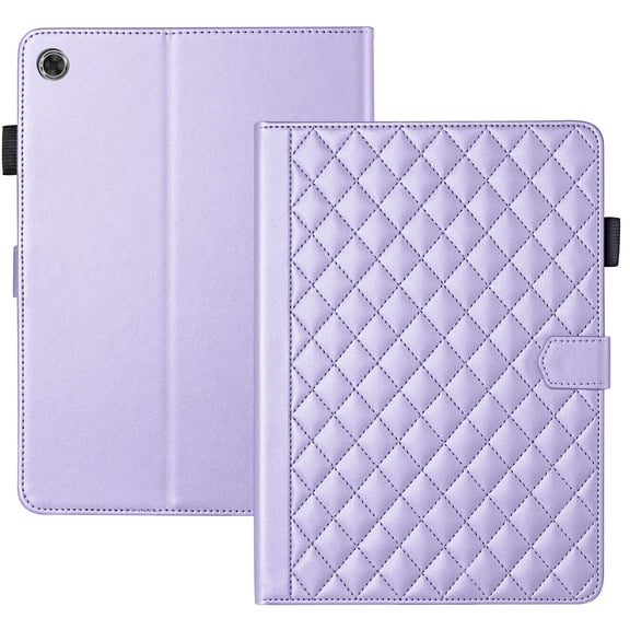 For Lenovo Tab 10.1 inch 2025 (TB-311FU/TB-311XU) Case, Rhombus Pattern Multiple Viewing Angles Stand Slim Folio Cover (Purple)