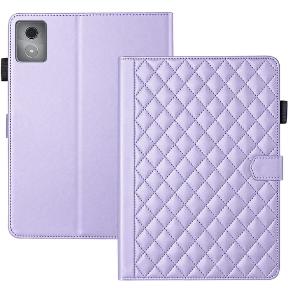 for Lenovo Tab M11 Plus/K11 Plus 11.45 Inch 2024 Case, Rhombus Pattern Multiple Viewing Angles Stand Slim Folio Cover (Purple)