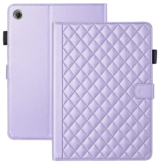 for Lenovo Tab One 8.7 inch/Tab K9 2025 TB-305FU Case, Rhombus Pattern Multiple Viewing Angles Stand Slim Folio Cover (Purple)