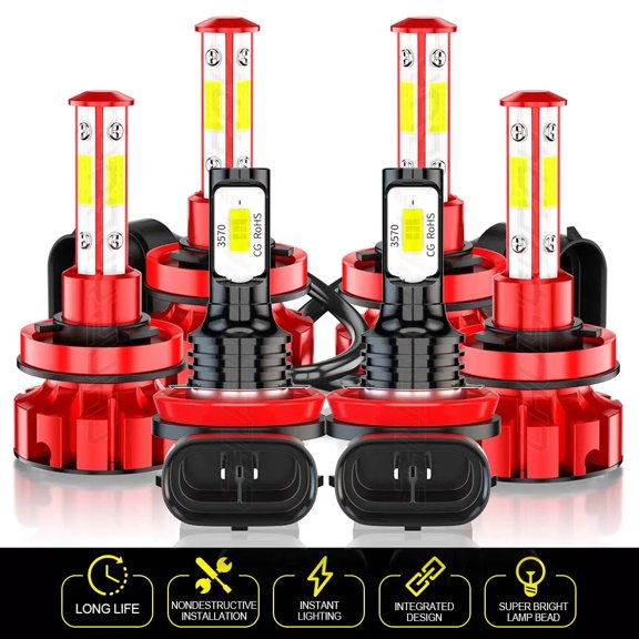 For Lexus CT 200h 2011-2017 6x 6000K LED Headlight + Fog Light Bulbs Combo