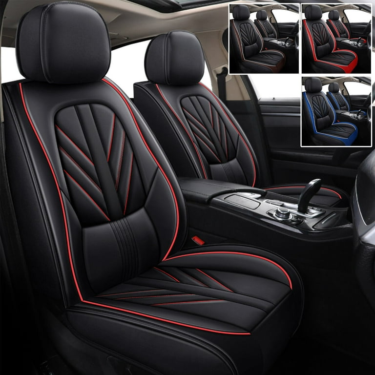 For Lexus Car Seat Cover, Premium 5-Seat Leather Auto Seat Protector, Front  Rear Full Set for ES250 IS500 LX600/ RX350 NX250 NX350 LS460 GS350 Black  with Red Line 