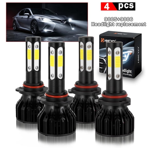 For Lexus ES300 1992-1996 LED Headlights High Low Beam 4 Bulbs Combo Kit White