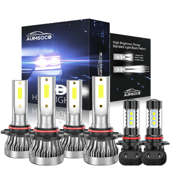 For Lexus GS300 GS400 1998-2005 6000K White LED Headlight High Low Beam Fog Light Bulbs Kit, Pack of 6