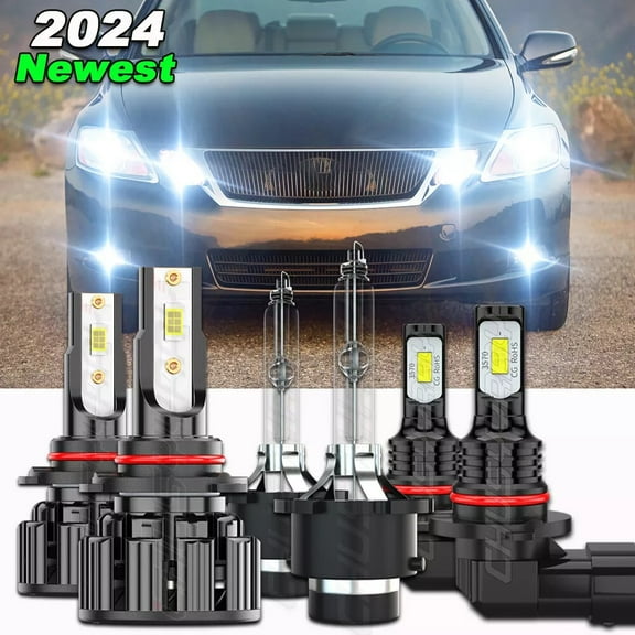For Lexus GS350 2007 2008-2011 6x LED HID Headlight Kit High Low Beam Fog Light Bulbs Kit Super Bright