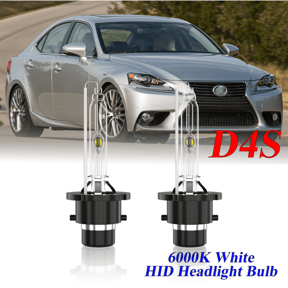For Lexus IS250 2006-2015 D4S HID Headlight High/Low Beam 6000K Crystal White Xenon Bulbs Set 2