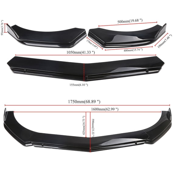 For Lexus IS250 IS300 ISF Front Bumper Lip Spoiler Splitter Body Kit Gloss Black