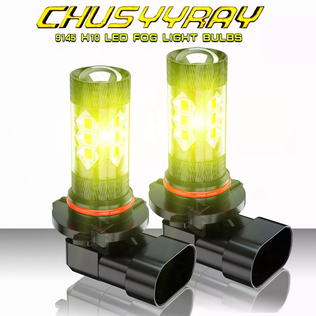 Golden Yellow 9006 LED Fog Light Bulbs – Fits Lexus IS250/IS350 (2006-2010) – 2-Pack