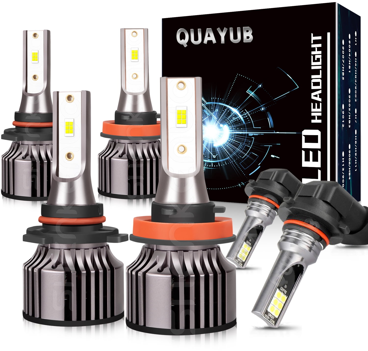 2-Pack 9006 LED Fog Light Bulbs – 6-Color Switchable For Lexus IS250 IS350 2006-2010, 60W