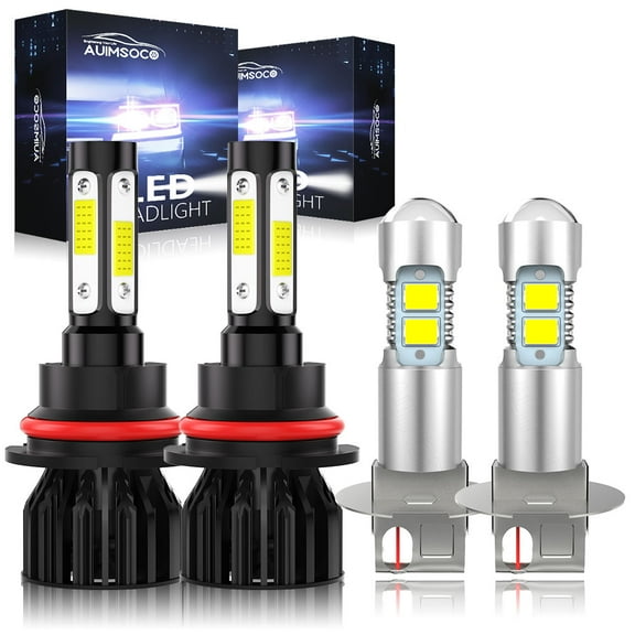 For Lexus LS400 1990-1992 9004 H3 LED Headlight Bulbs High/Low Beam Fog Light Combo Kit Super Bright White