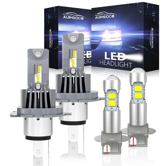 For Lexus LS400 1993-1994 Base Sedan 4-Door 4Pcs LED Headlights Fog Light Bulbs Kit 50000 Hours Lifespan No Hyper Flash