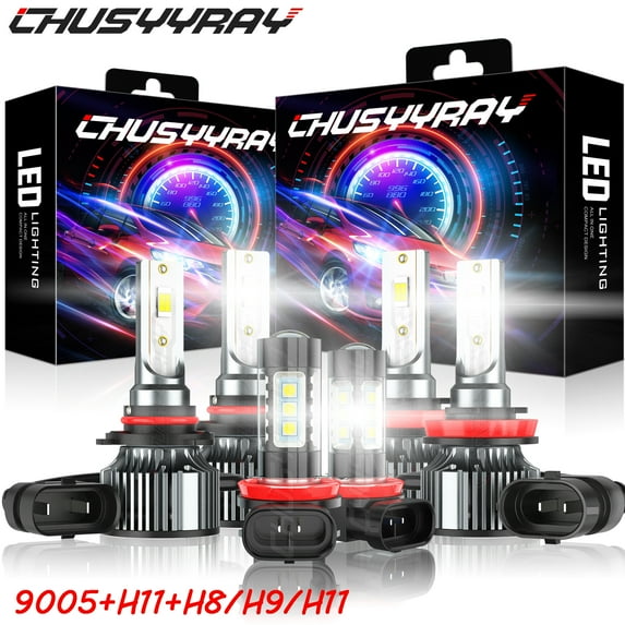 For Lexus RX350 2010-2015 6500K 6X 9005 H11 LED Headlight High Low + H8 Fog Light Bulbs Kit