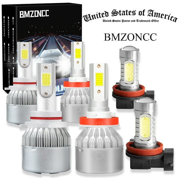 For Lexus RX350 2010-2015 Combo LED Headlight Fog Lights Bulbs Kit 6000K,Pack of 6