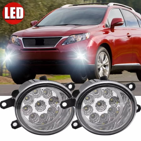 For Lexus RX350/RX450h 2010-2014 LED Front Bumper Fog Light Lamps w/Clear Lens