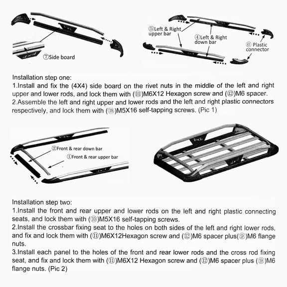 For Toyota Sequoia TRD 50"x38" Roof Rack Crossbars Cargo Basket Carrier w/Light
