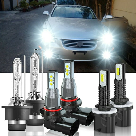 For Lexus SC430 2002-2005 HID/LED Headlight High/Low Beam + Fog Light Bulbs Kit