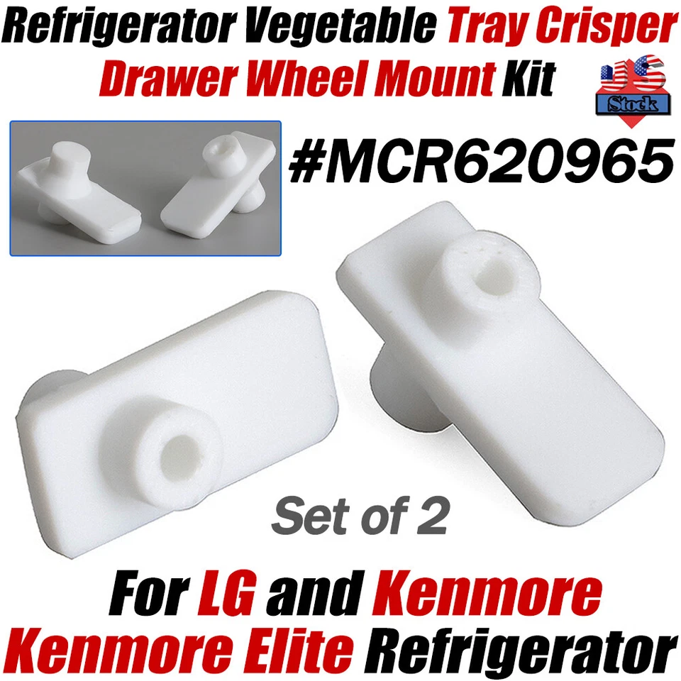 For Lg Kenmore Refrigerator Vegetable Tray Crisper Drawer Wheel Mounts Mcr620965