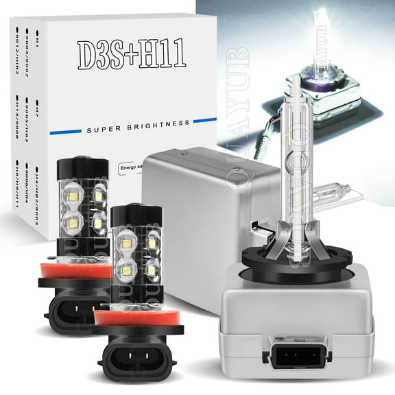 For Lincoln MKT 2010-2019 Front HID Headlights High/Low Beam + Fog Light 4 Bulb