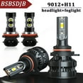 thumbnail image 1 of For Lincoln MKX 2011-2015 Combo 4x White LED Headlight High/Low+ Fog Light Bulbs, 1 of 12