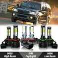 thumbnail image 1 of For Lincoln Navigator 2003-2006 LED Headlight High Low Beam Fog Lamp Bulbs Kit 6000K White Qty 6, 1 of 18