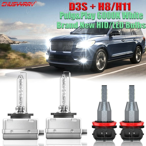 For Lincoln Navigator 2007-2016 2017 -Hid Headlight Hi/Lo & LED Fog Light Bulbs