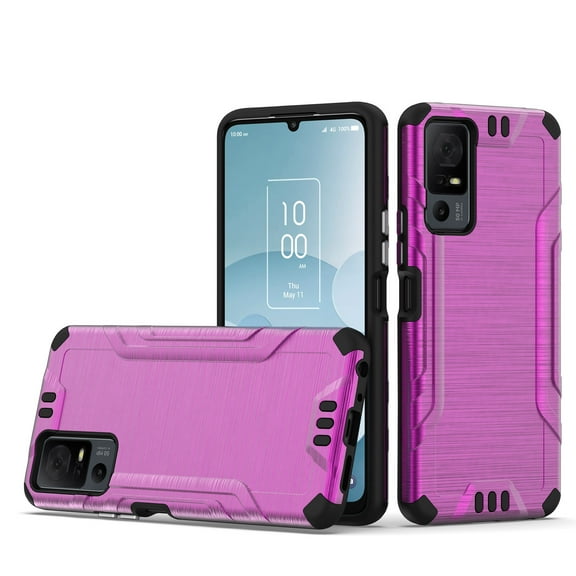 For Lively Jitterbug Smart 4 Lining Hybrid Cover Phone Case + Tempered Glass - Pink