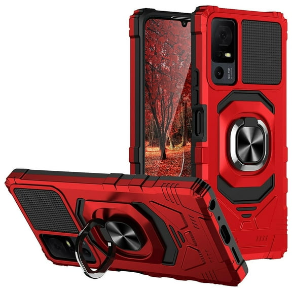 For Lively Jitterbug Smart 4 Robotic Ring Kickstand Phone Case - Red