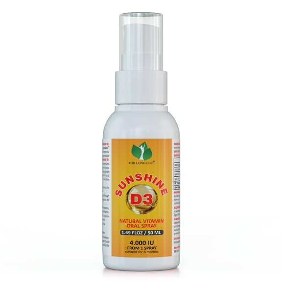 For Long Life - Sunshine D3 - Natural Vitamin D3 Oral Spray, 2000 IU from One Spray