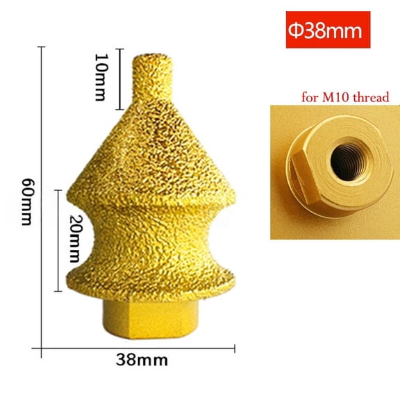 For M10 Thread Cone Carve Polishing Grinding Wheel for Smooth Finishes on Various Stone Materials (38mm)