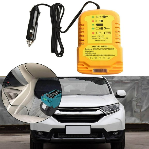 For MAKITA/Milwaukee/Dewalt 18V Lithium Battery Charger Replacement Portable Compact Charger Car Charger With CigaretteLighter
