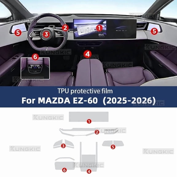 For MAZDA EZ-60 2025 2026 PPF Protection Film Car Accessories Interior TPU GPS Navigation Gear Panel Center Console Transparent